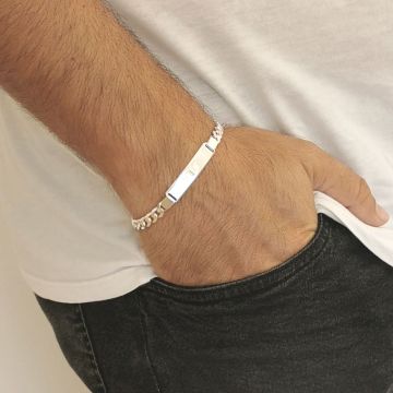 Ident Armband Silber mit Gravur - 1095
