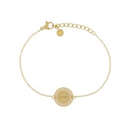 Arabesque Armband Edelstahl Gold mit Gravur - 2386